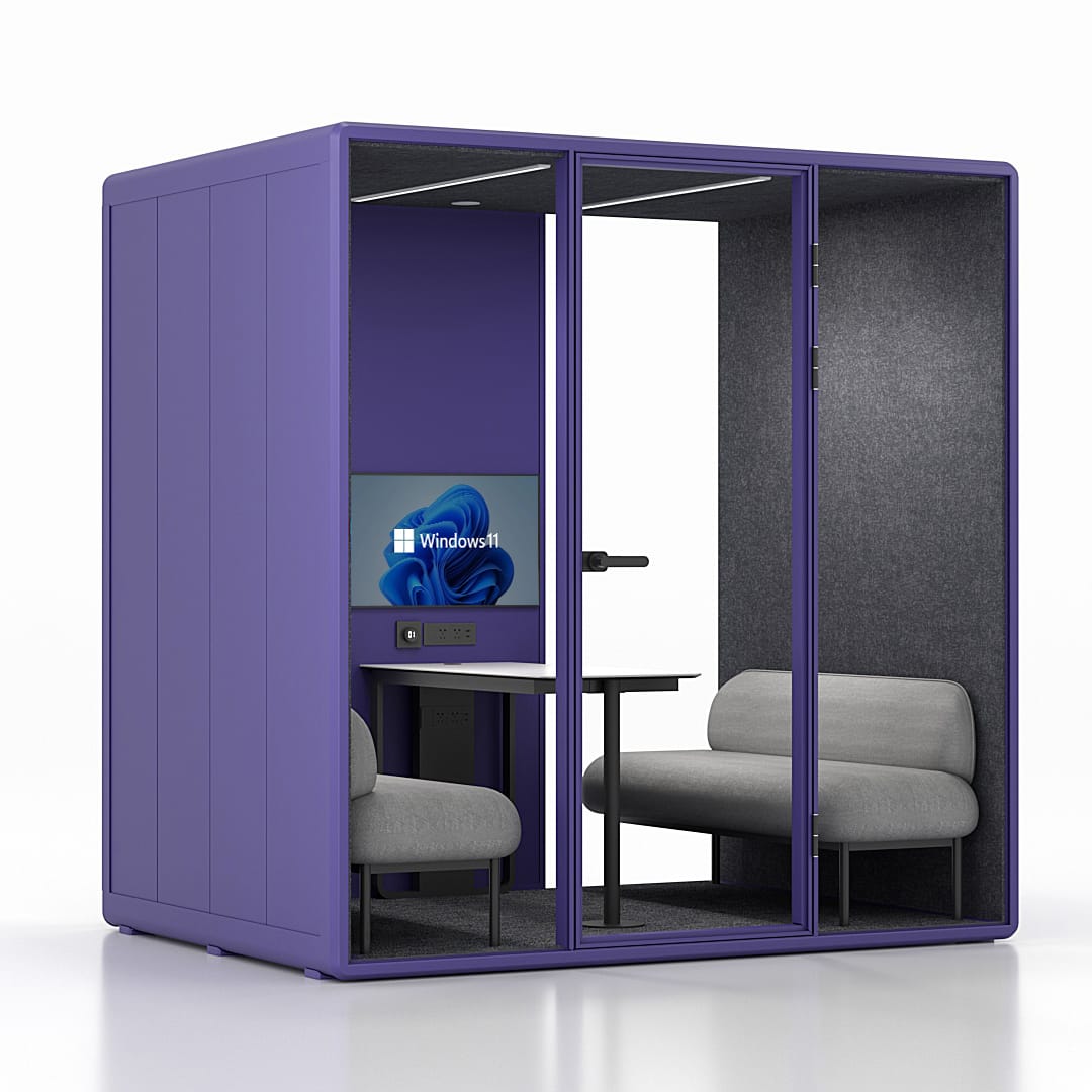 Synergy Soundproof Quad/4 Person Eco Pod/Booth