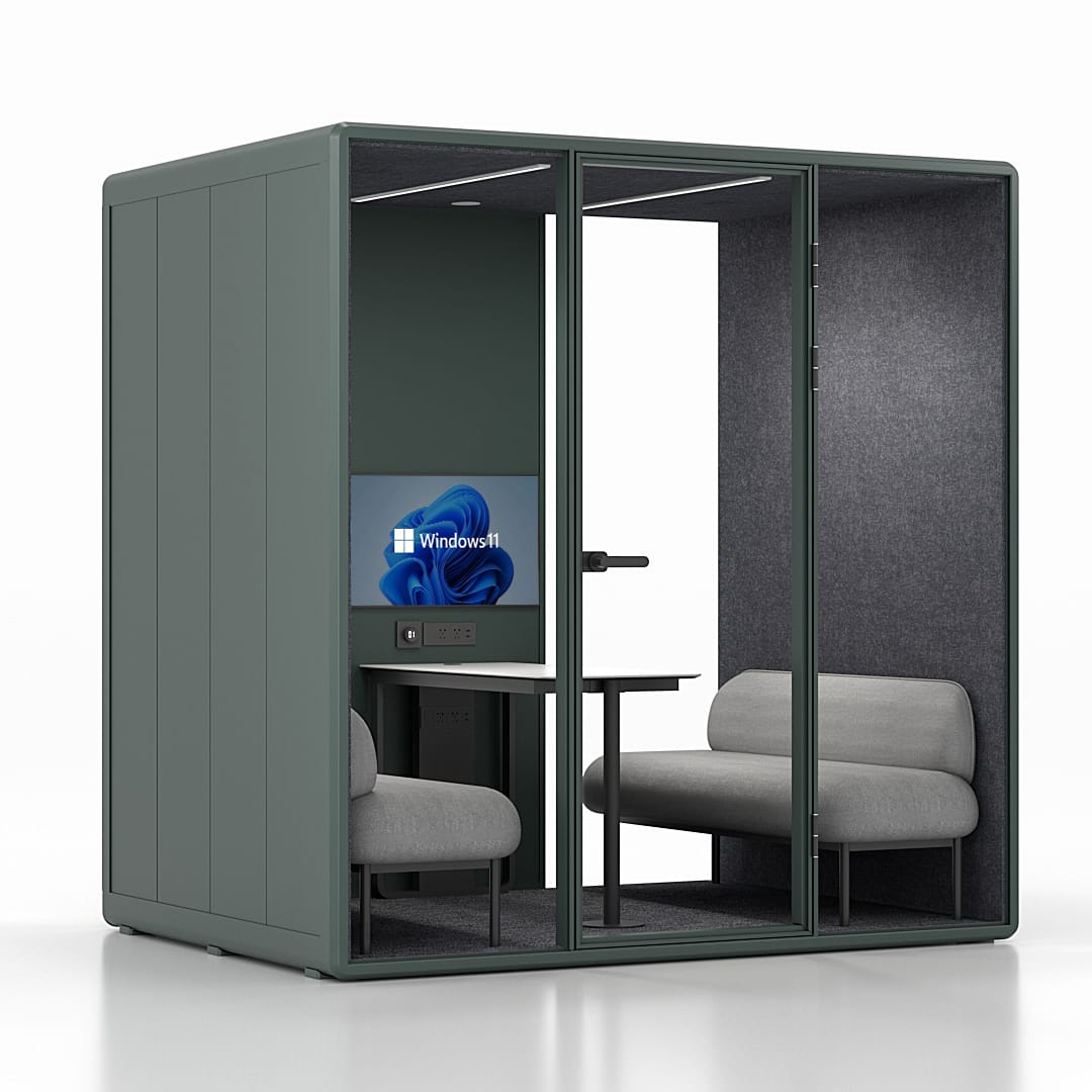 Synergy Soundproof Quad/4 Person Eco Pod/Booth